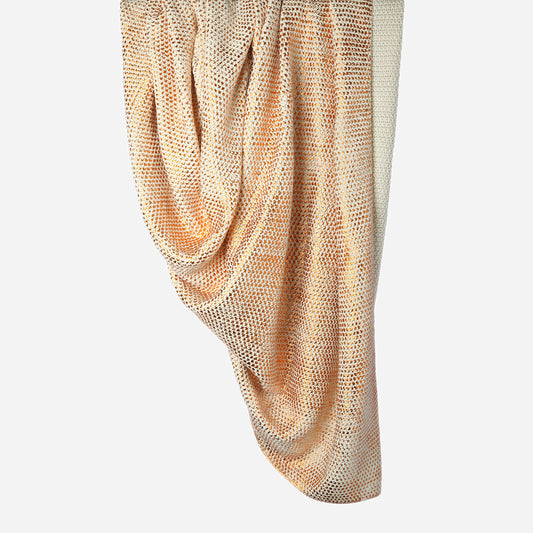 Hanging Foil 100% cotton knitted throw in Bronze