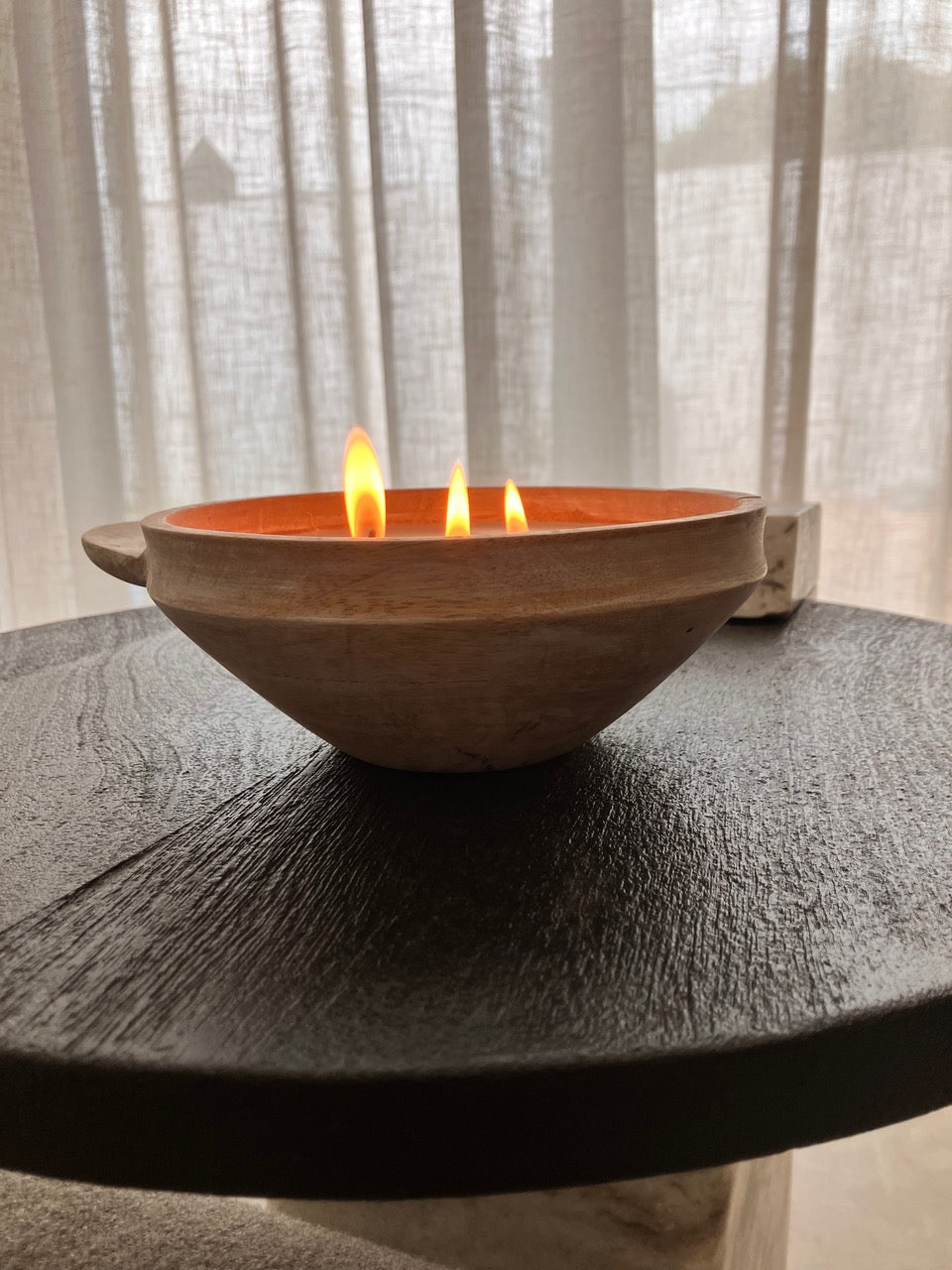 Mango Wood Candle Holder with Handle