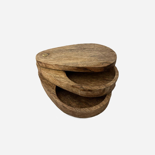 Mango Wood Condiment Stack with Rivit