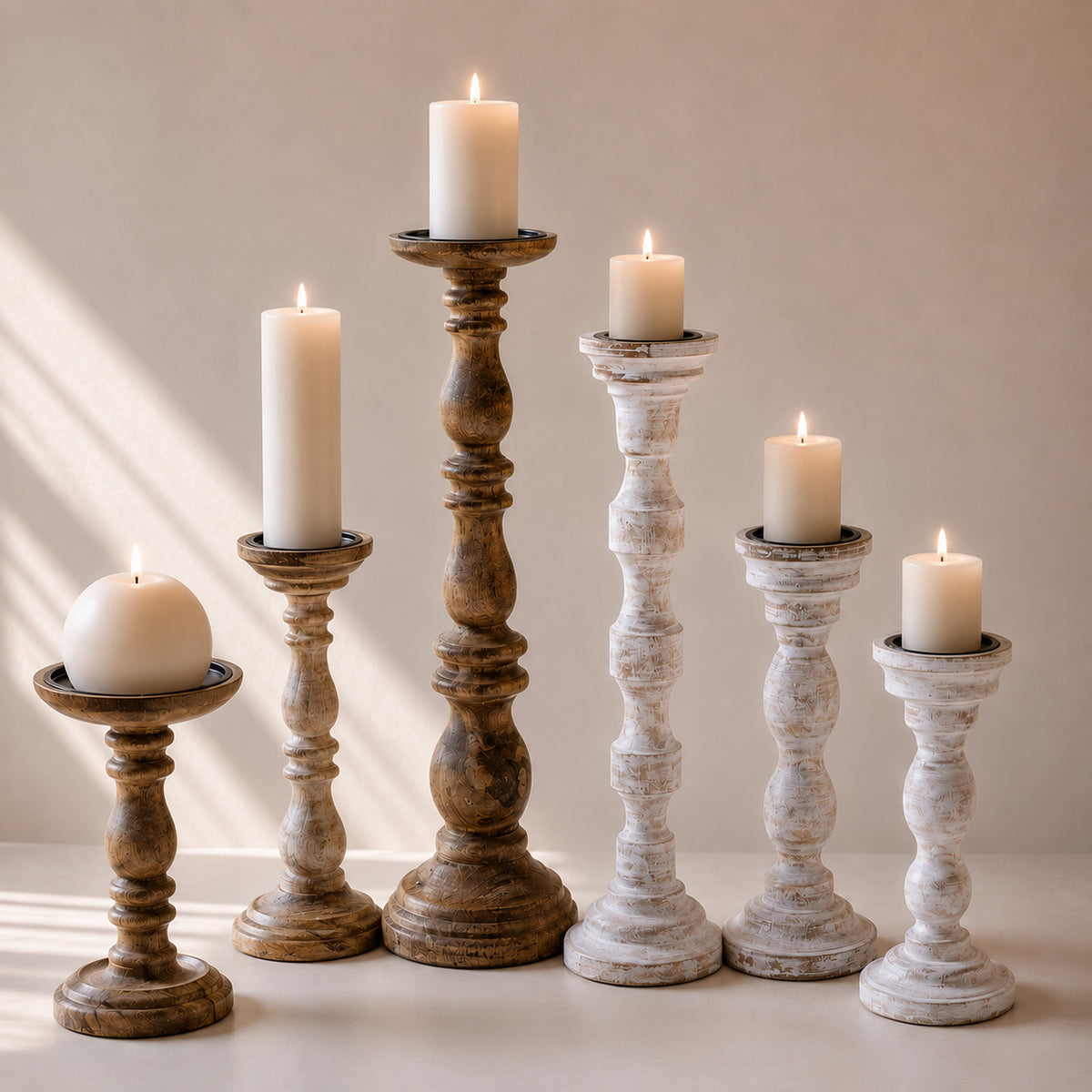 Mango Wood Candle Stand