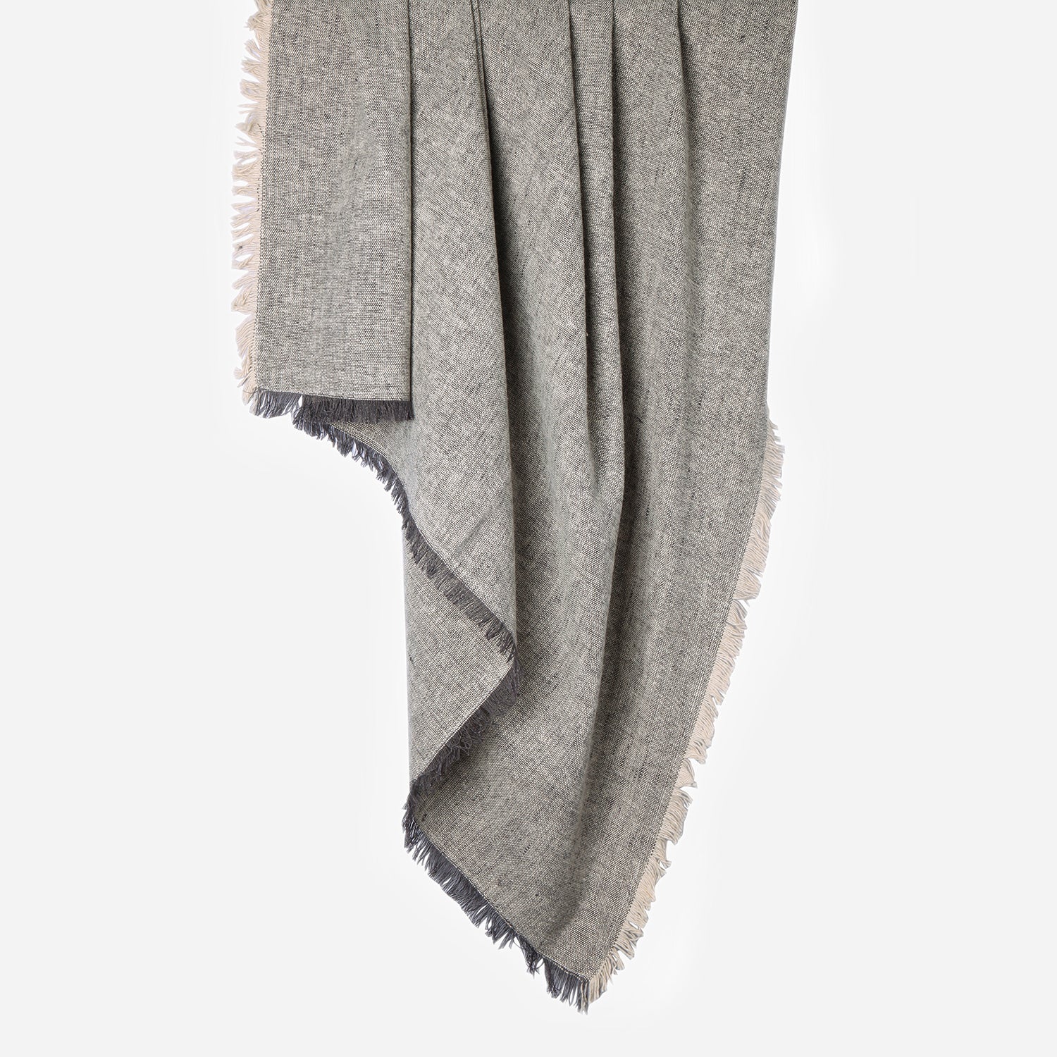 Hanging Dappled - Reversible 100% cotton woven throw in Black