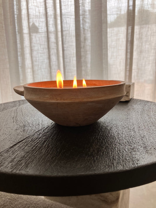 Mango Wood Candle Holder with Handle