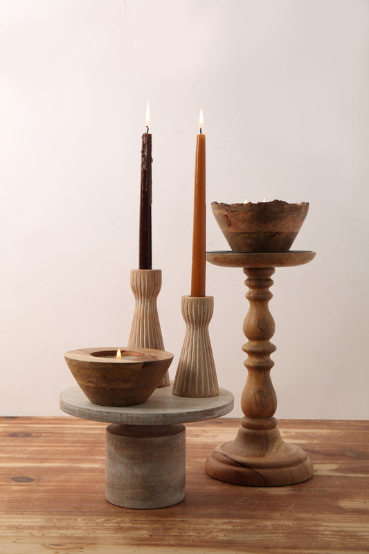 Mango Wood Candle Stand
