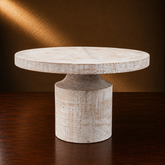 Mango Wood Cake Stand - White Wash