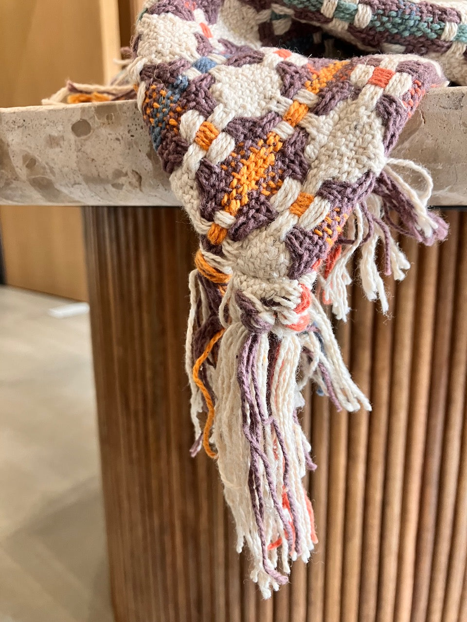 Check Multi with Tassels Throw
