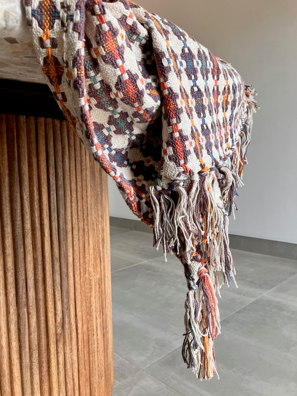 Check Multi with Tassels Throw