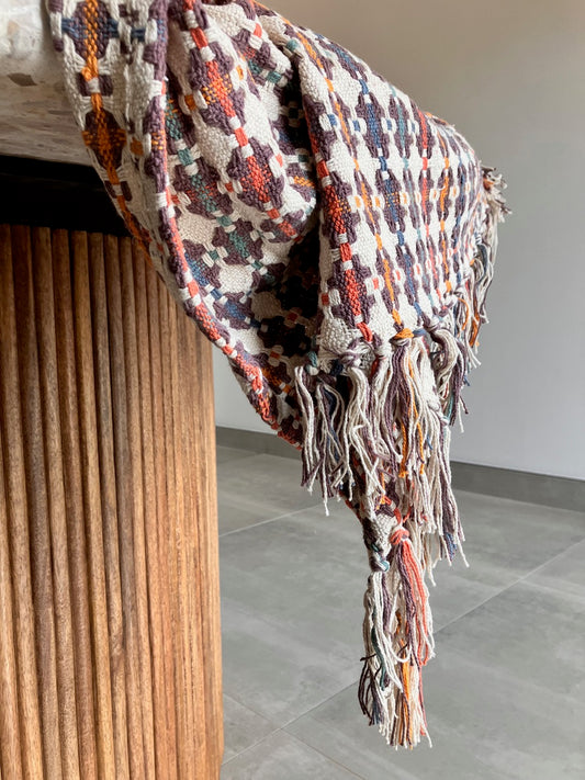 Check Multi with Tassels Throw