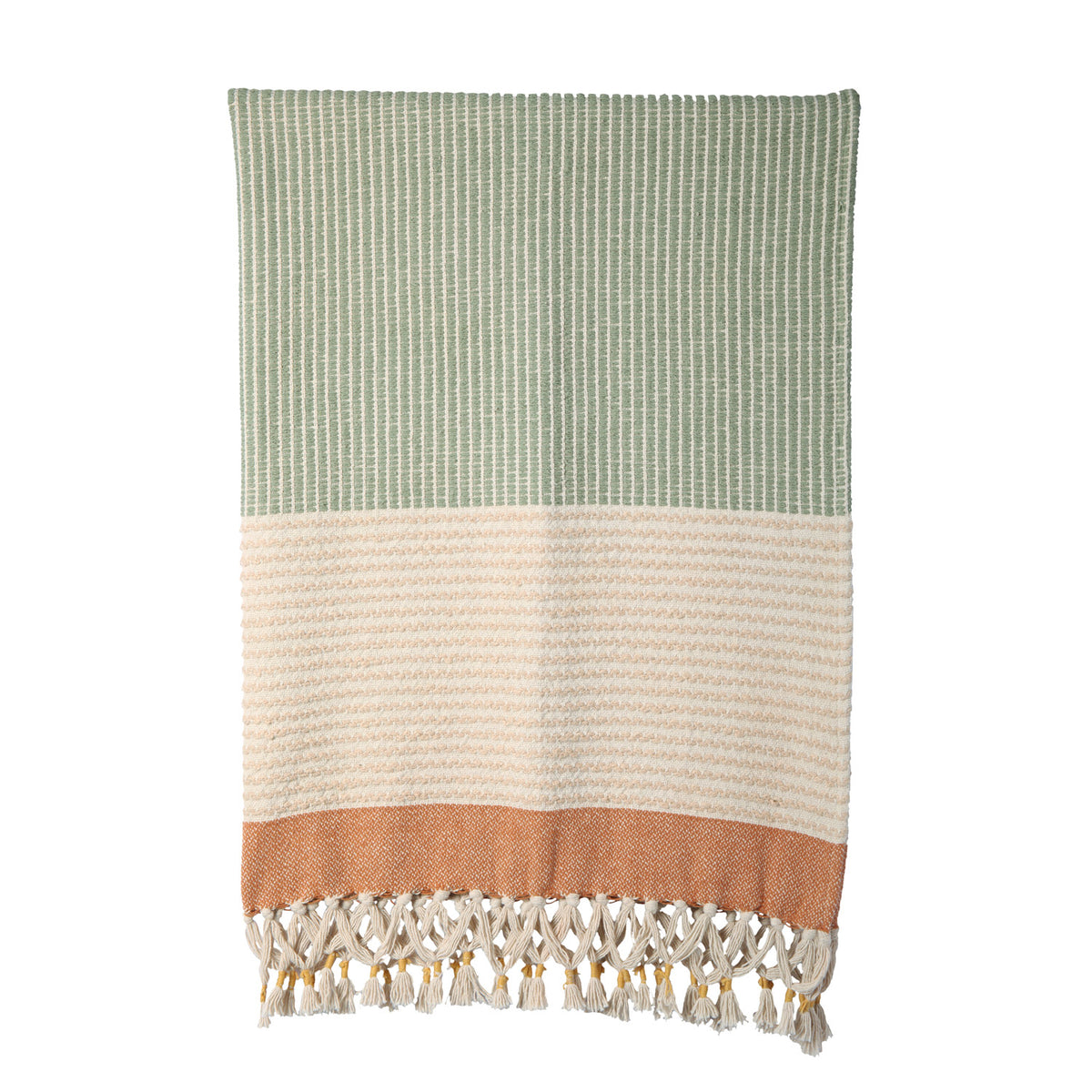 Multi Colour Stripes Throw w/Tassels
