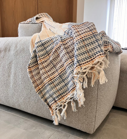 Multi Stripe with Tassels Throw