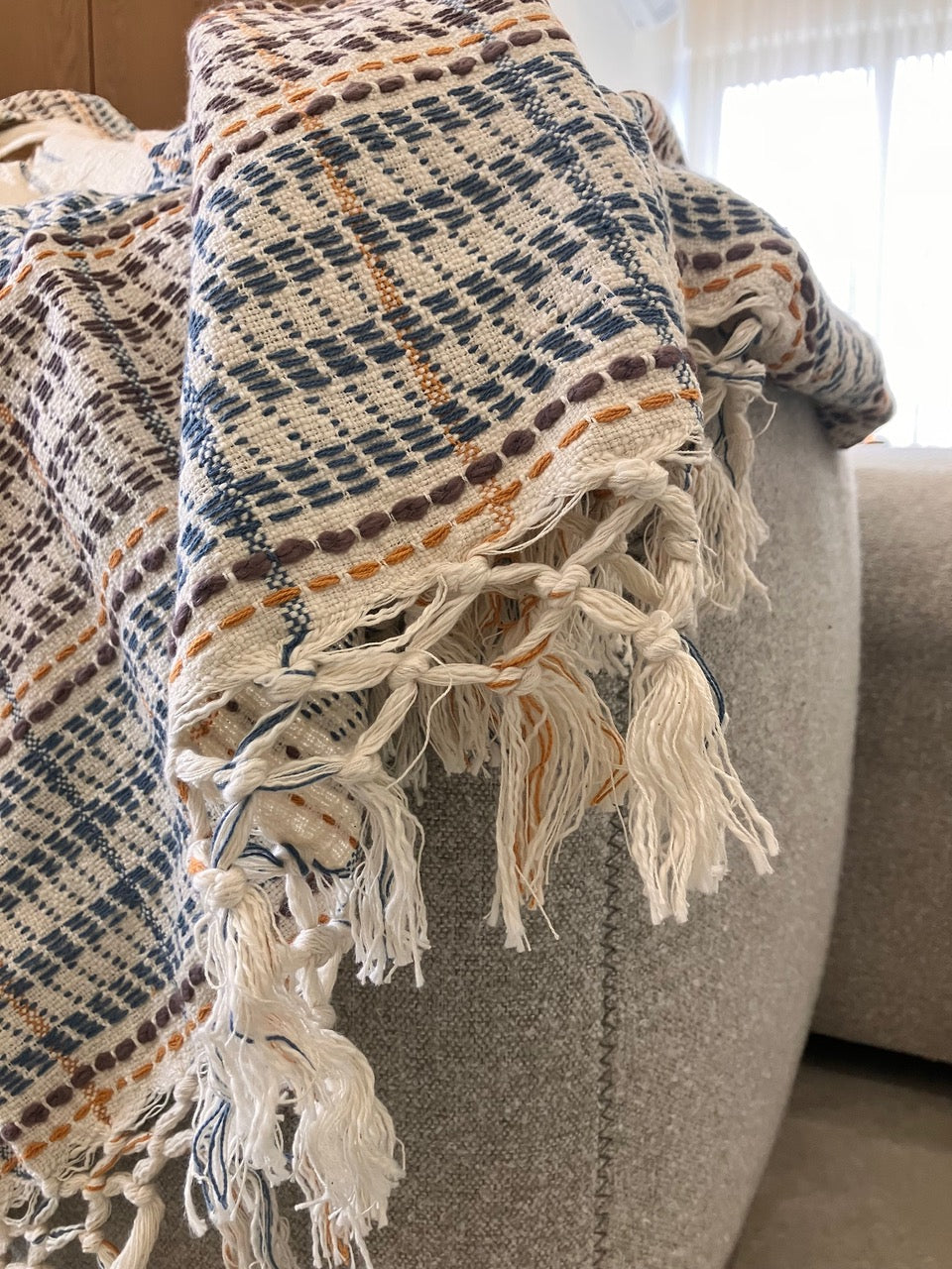 Multi Stripe with Tassels Throw