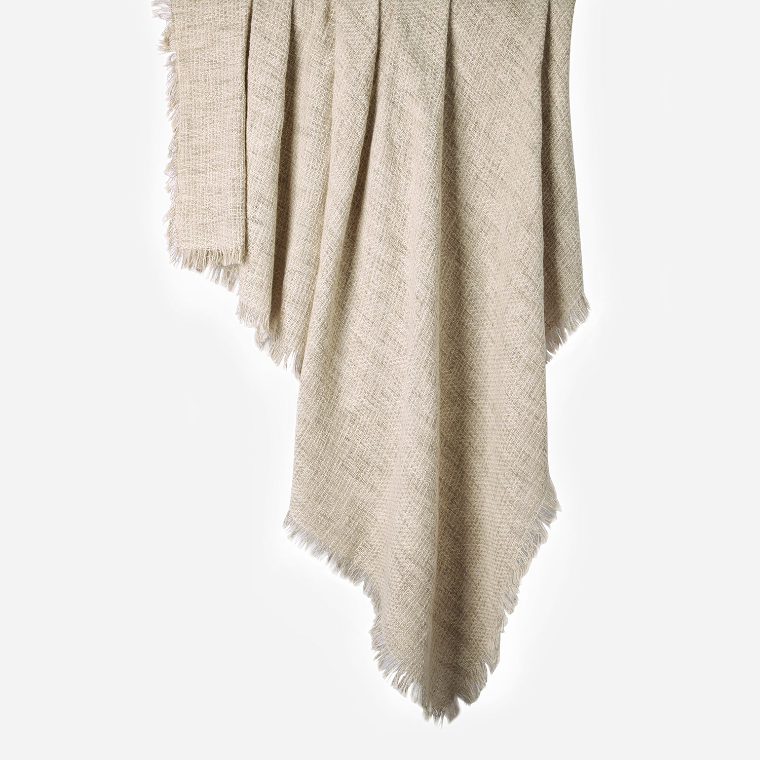 Hanging Melange Weave 100% cotton woven throw in Sand