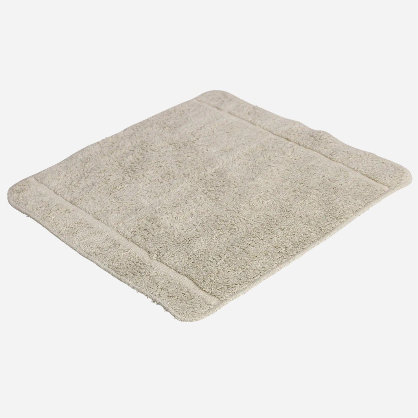 Beige bath facecloth on a white background