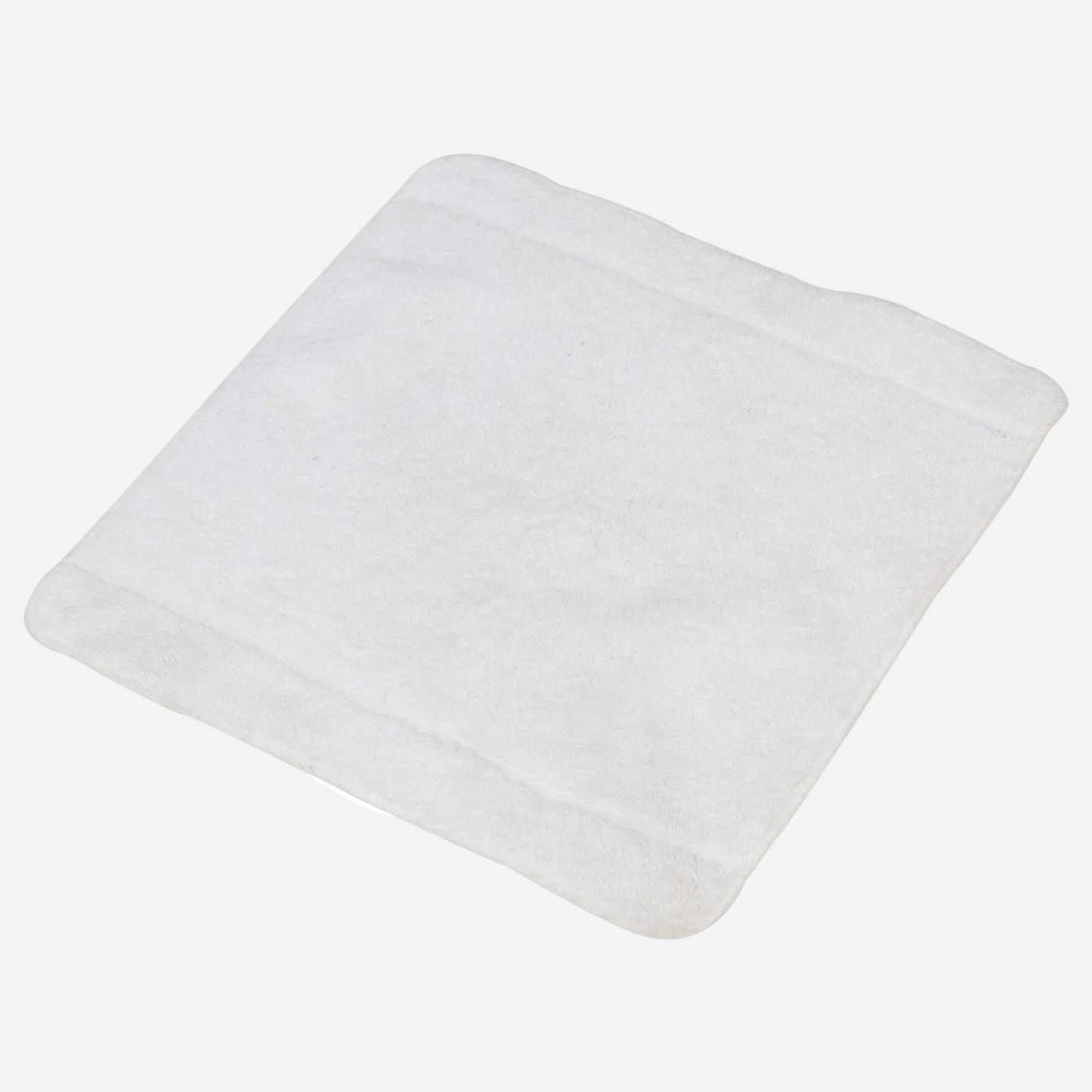 White face cloth on a white background