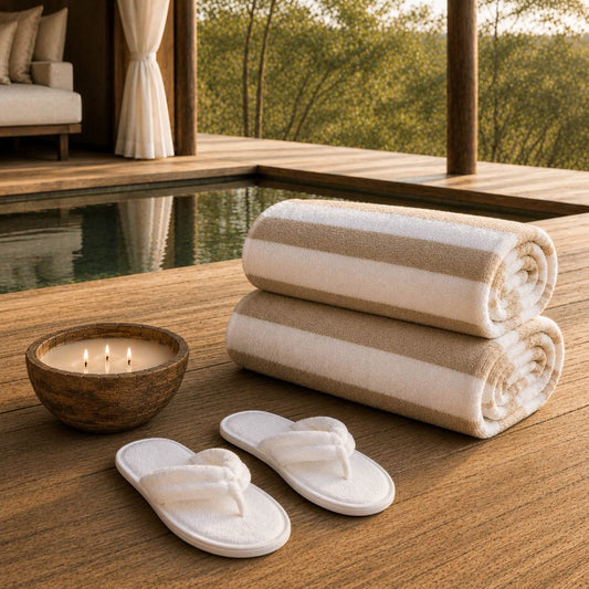 Velour Striped Pool Towel – 75cm x 150cm