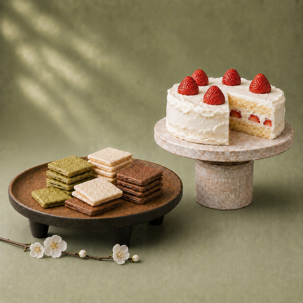 Mango Wood Cake Stand - Natural