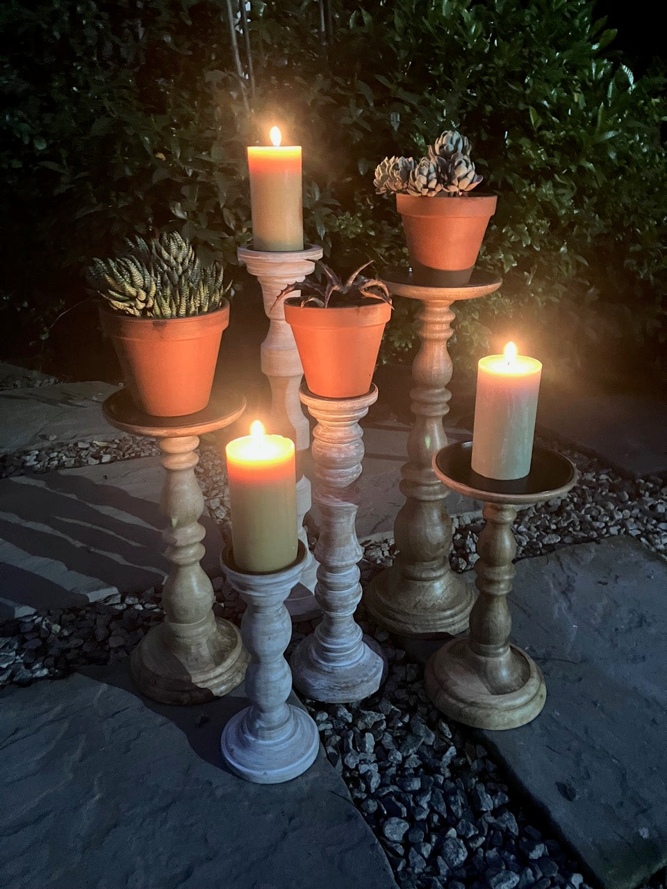 Mango Wood Candle Stand
