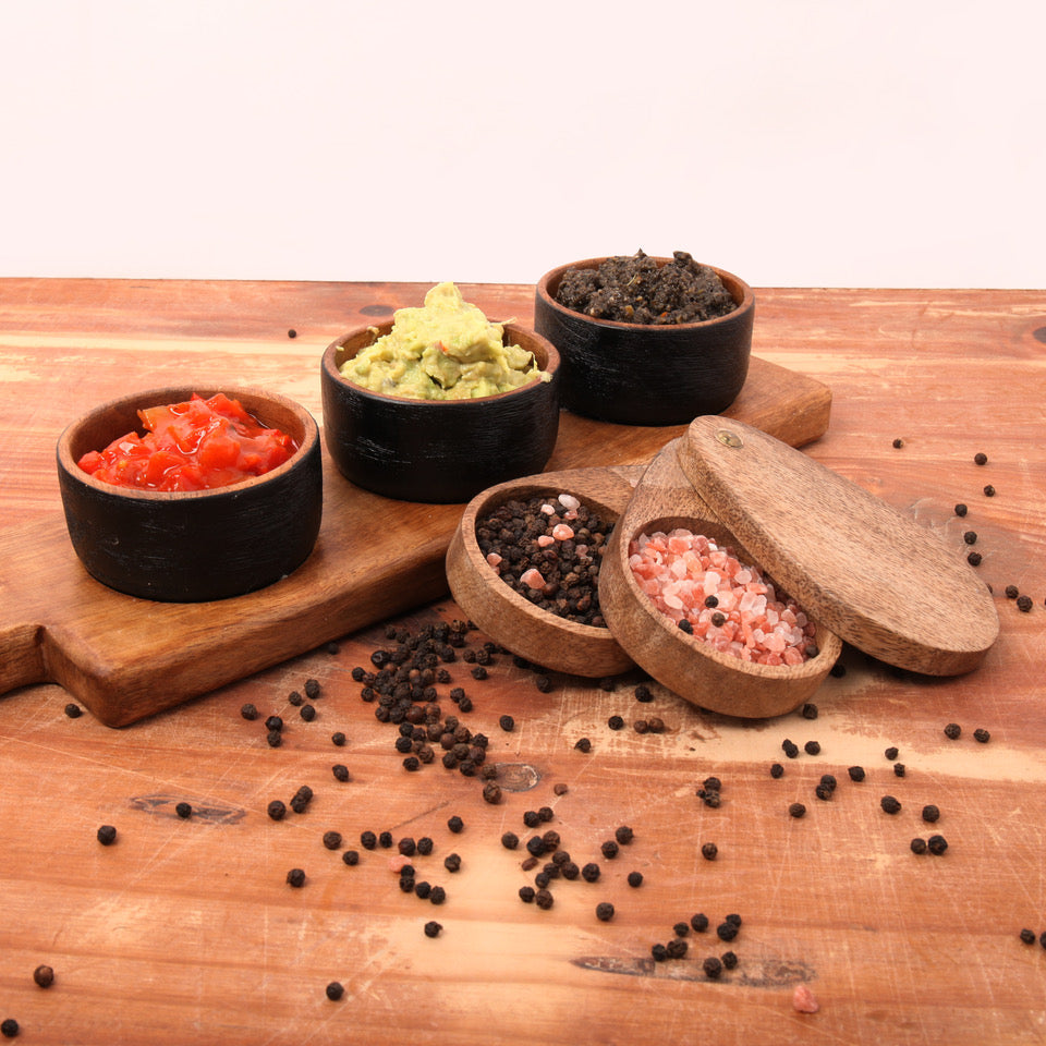Mango Wood Condiment Stack with Rivit
