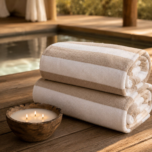 Velour Striped Pool Towel – 100cm x 160cm
